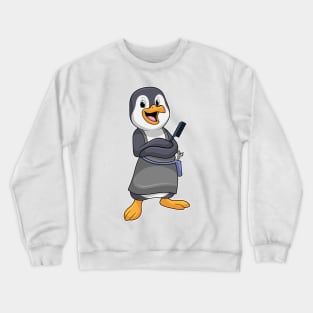 Penguin as Hair stylist with Comb Crewneck Sweatshirt